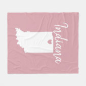 Indiana State-kaart liefde thuis Fleece Deken (Voorkant (Horizontaal))