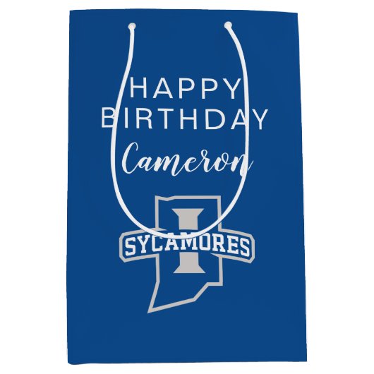 Indiana State Leaf Birthday Medium Cadeauzakje (Voorkant)