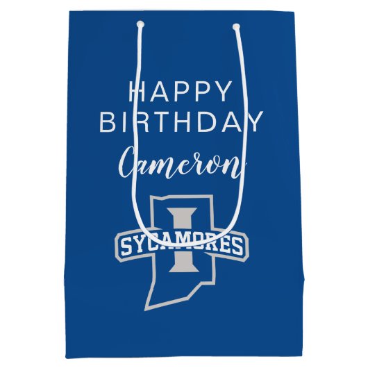 Indiana State Leaf Birthday Medium Cadeauzakje (Achterkant)