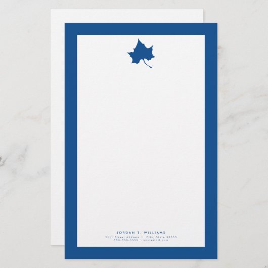 Indiana State Leaf Briefpapier (Voorkant / Achterkant)