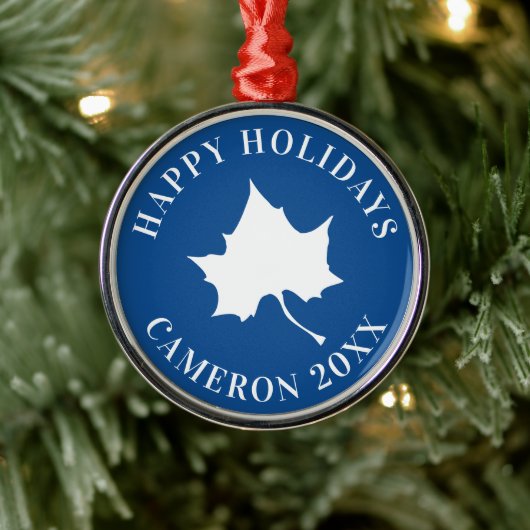 Indiana State Leaf Metalen Ornament (Boom)