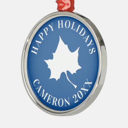 Indiana State Leaf Metalen Ornament (Links)