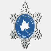 Indiana State Leaf Tin Sneeuwvlok Ornament (Rechts)