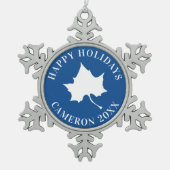 Indiana State Leaf Tin Sneeuwvlok Ornament (Voorkant)