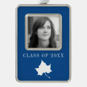 Indiana State Leaf Verzilverd Omlijst Ornament (Voorkant)