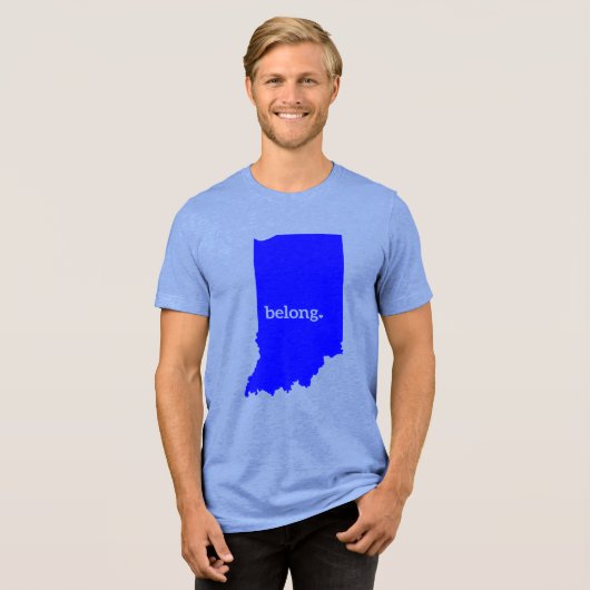 Indiana State Map Belong Tri-Blend Shirt (Voorkant volledig)