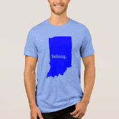 Indiana State Map Belong Tri-Blend Shirt (Voorkant)