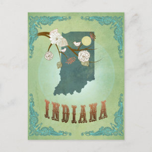 Indiana State Map - Green Briefkaart