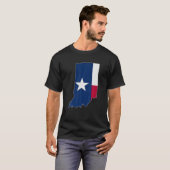 INDIANA STATE MAP TEXAS TX Flag Roots Man T-shirt (Voorkant volledig)