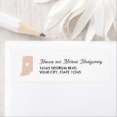 INDIANA State Map with Heart - ENIGE KLEUR! Etiket (Insitu)