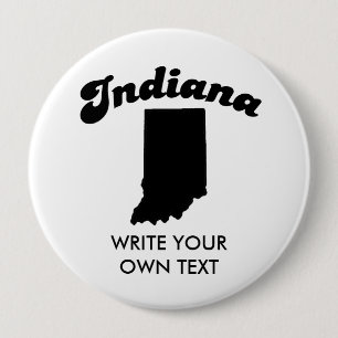 INDIANA STATE MOTTO T-SHIRT RONDE BUTTON 4,0 CM