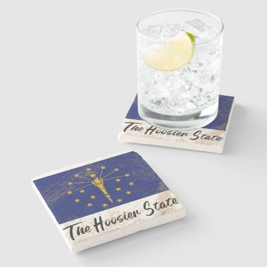 Indiana State Nickname - Stone Onderzetter (Zijkant)
