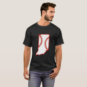 Indiana State Outline Stitch T-shirt (Voorkant volledig)