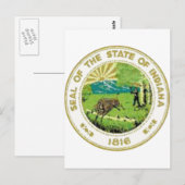 Indiana State Seal Briefkaart (Voorkant / Achterkant)