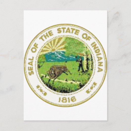 Indiana State Seal Briefkaart (Voorkant)