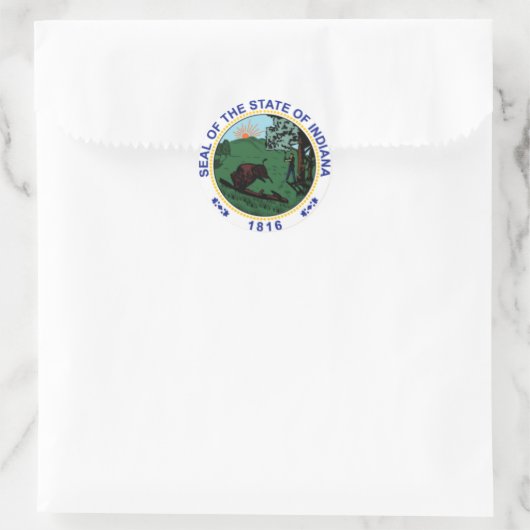 Indiana State Seal Stickers (Tas)