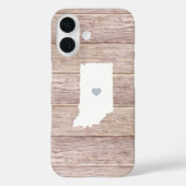 Indiana State Silhouette Rustic Wood Look Case-Mate iPhone Case (Achterkant)