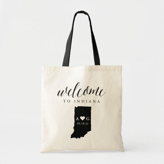 Indiana State Silhouette Wedding Welcome Tas (Voorkant)