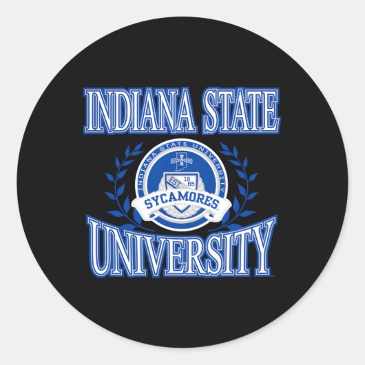 Indiana State Sycamores Laurels officieel Ronde Sticker (Voorkant)
