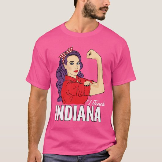 Indiana State Teacher Red For Ed Redfored I Teach  T-shirt (Voorkant)