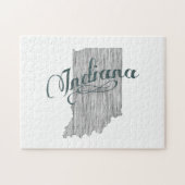 Indiana State Typografie Legpuzzel (Horizontaal)