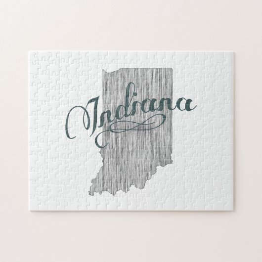 Indiana State Typografie Legpuzzel (Horizontaal)