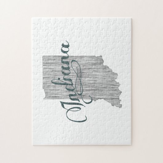 Indiana State Typografie Legpuzzel (Verticaal)