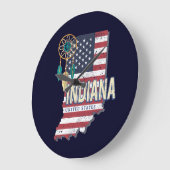 Indiana State United States Retro Map  USA Grote Klok (Hoek)