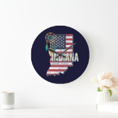 Indiana State United States Retro Map  USA Grote Klok (Huis)