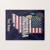 Indiana State United States Retro Map USA Legpuzzel (Horizontaal)