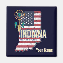 Indiana State United States Retro Map  USA