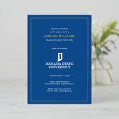 Indiana State University Afstuderen Folie Uitnodiging (Staand Voorkant)