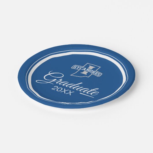 Indiana State University Afstuderen Papieren Bordje (Gekanteld)