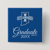 Indiana State University Afstuderen Vierkante Button 5,1 Cm (Voorkant)