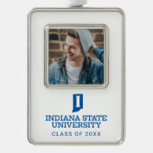 Indiana State University Holiday Verzilverd Omlijst Ornament (Voorkant)
