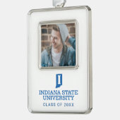 Indiana State University Holiday Verzilverd Omlijst Ornament (Links)