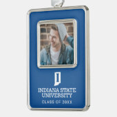 Indiana State University Holiday Verzilverd Omlijst Ornament (Links)