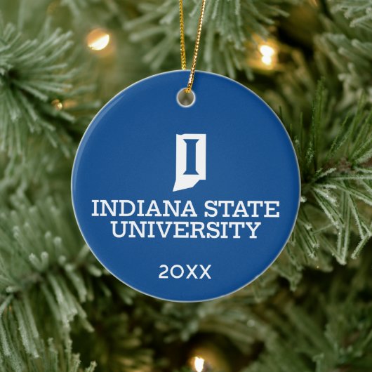 Indiana State University Vakantie Keramisch Ornament (Boom)