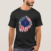 Indiana State vlag Amerikaans bloed in mij T-shirt (Voorkant)