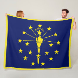 Indiana State Vlag Print Patriot Fleece Deken
