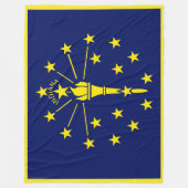 Indiana State Vlag Print Patriot Fleece Deken (Voorkant)