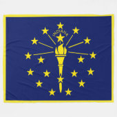 Indiana State Vlag Print Patriot Fleece Deken (Voorkant (Horizontaal))