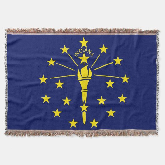 Indiana State Vlag Print Patriottisch Deken (Voorkant)