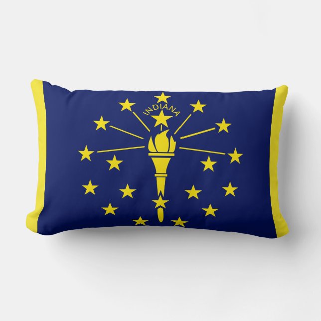 Indiana State Vlag Print Patriottisch Kussen (Voorkant)