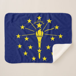 Indiana State Vlag Print Patriottisch Sherpa Deken