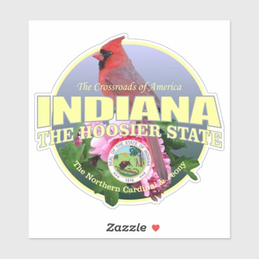 Indiana State Vogel & Bloem Sticker (Vel)