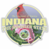 Indiana State Vogel & Bloem Sticker (Voorkant)