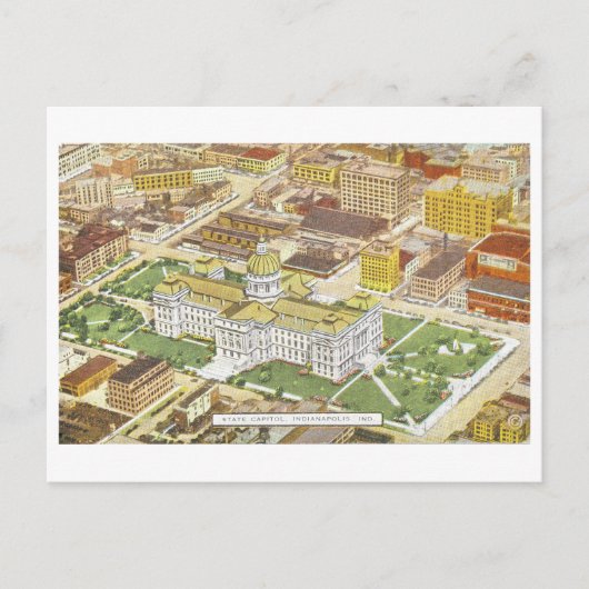  Indiana Statehouse, Indianapolis Capitol Briefkaart (Voorkant)
