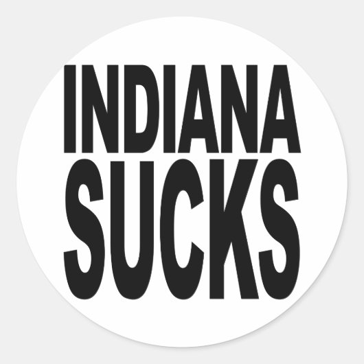 Indiana Sucks Ronde Sticker (Voorkant)