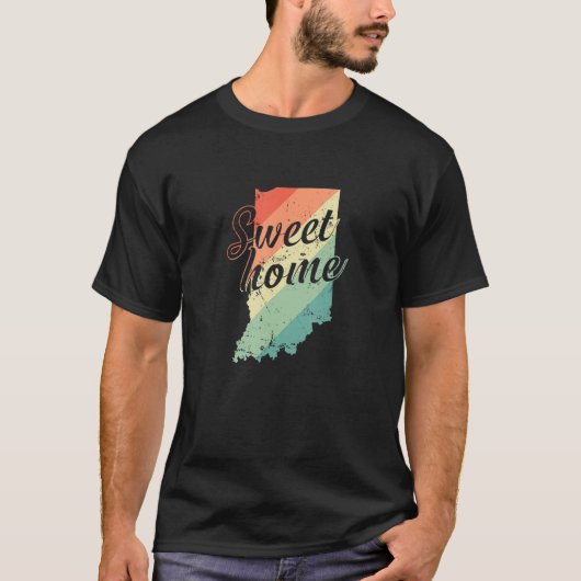 Indiana Sweet Home Map USA T-shirt (Voorkant)